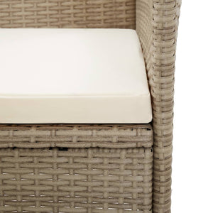 vidaXL Gartenstühle 2 Stk. mit Auflagen Poly Rattan Beige