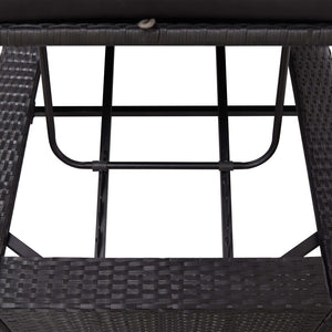 Sonnenliege mit Auflage Schwarz Poly Rattan