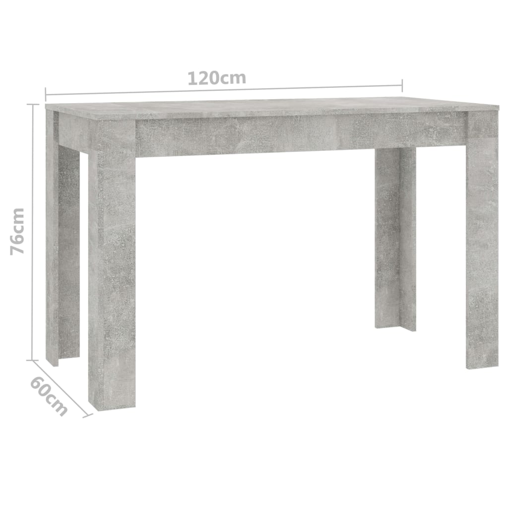 Esstisch Betongrau 120x60x76 cm Holzwerkstoff Stilecasa