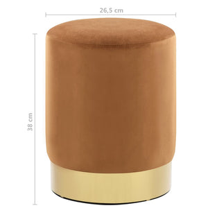 vidaXL Hocker Braun und Golden Samt