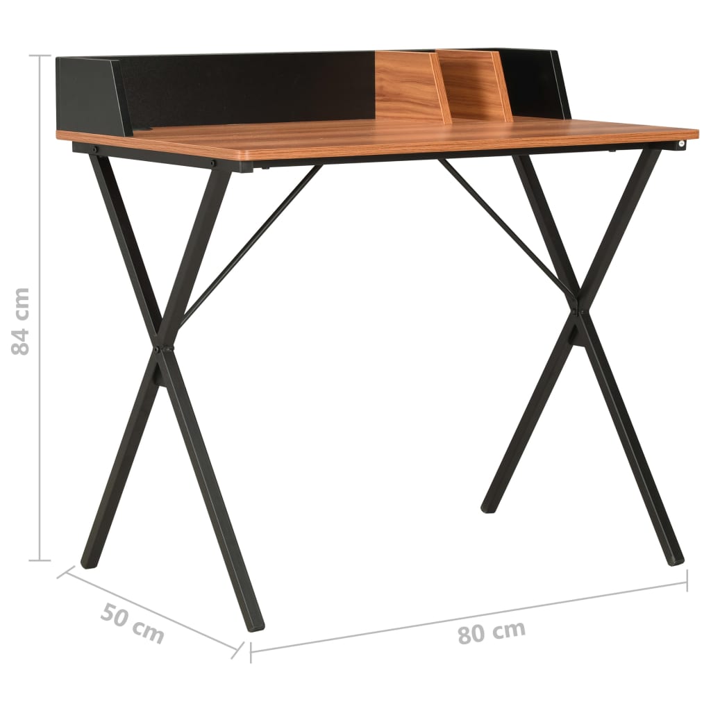 vidaXL Schreibtisch Schwarz und Braun 80x50x84 cm