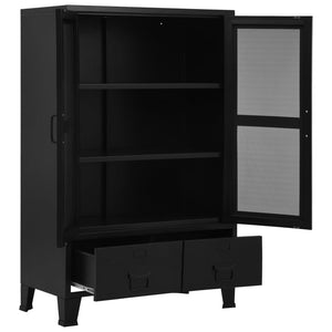 vidaXL Büroschrank mit Maschengittertüren Industriell 75×40×120 cm Stahl