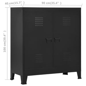 vidaXL Lagerschrank Industrial Schwarz 90x40x100 cm Stahl