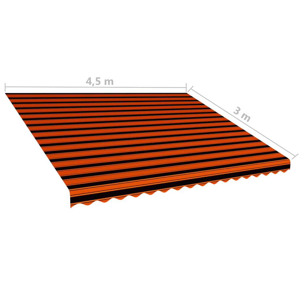 vidaXL Markisenbespannung Canvas Orange & Braun 450x300 cm