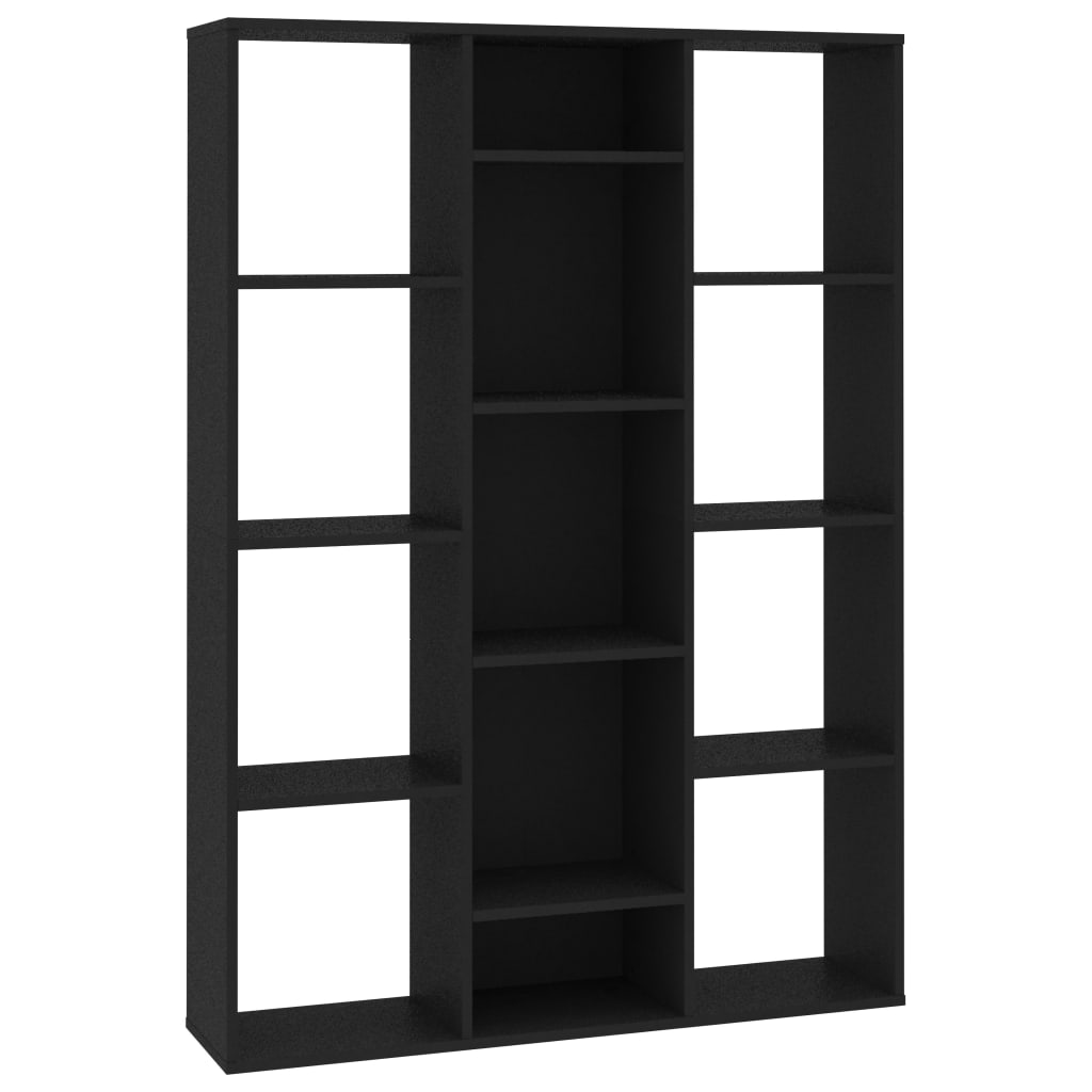 Raumteiler/Bücherregal Schwarz 100x24x140 cm Holzwerkstoff Stilecasa