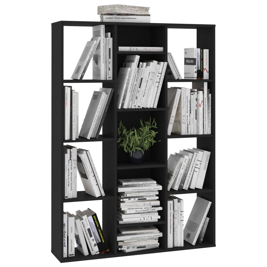 Raumteiler/Bücherregal Schwarz 100x24x140 cm Holzwerkstoff Stilecasa