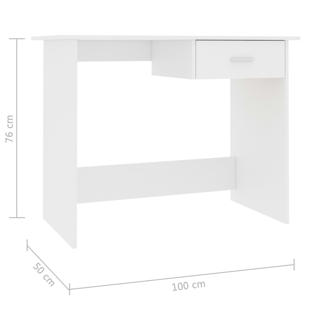 vidaXL Schreibtisch Weiß 100x50x76 cm Holzwerkstoff