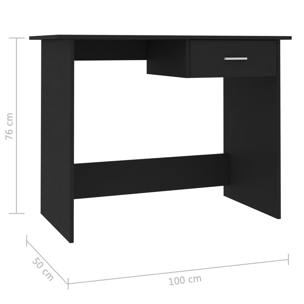 vidaXL Schreibtisch Schwarz 100×50×76 cm Holzwerkstoff