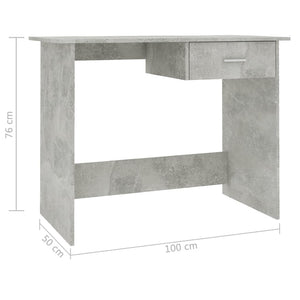 vidaXL Schreibtisch Betongrau 100×50×76 cm Holzwerkstoff