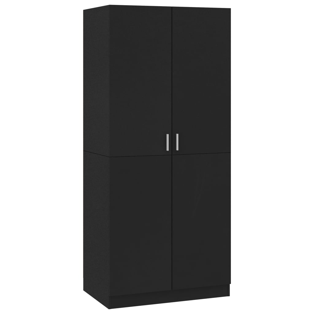 Kleiderschrank Schwarz 80x52x180 cm Holzwerkstoff