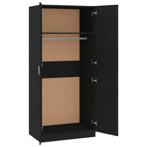 Kleiderschrank Schwarz 80x52x180 cm Holzwerkstoff