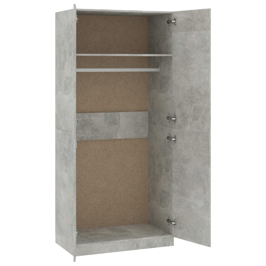 Kleiderschrank Betongrau 90x52x200 cm Holzwerkstoff Stilecasa