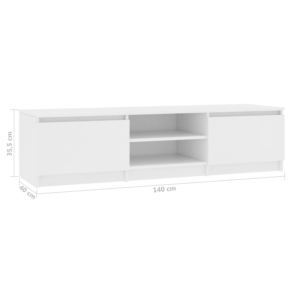 vidaXL TV-Schrank Weiß 140×40×35,5 cm Holzwerkstoff