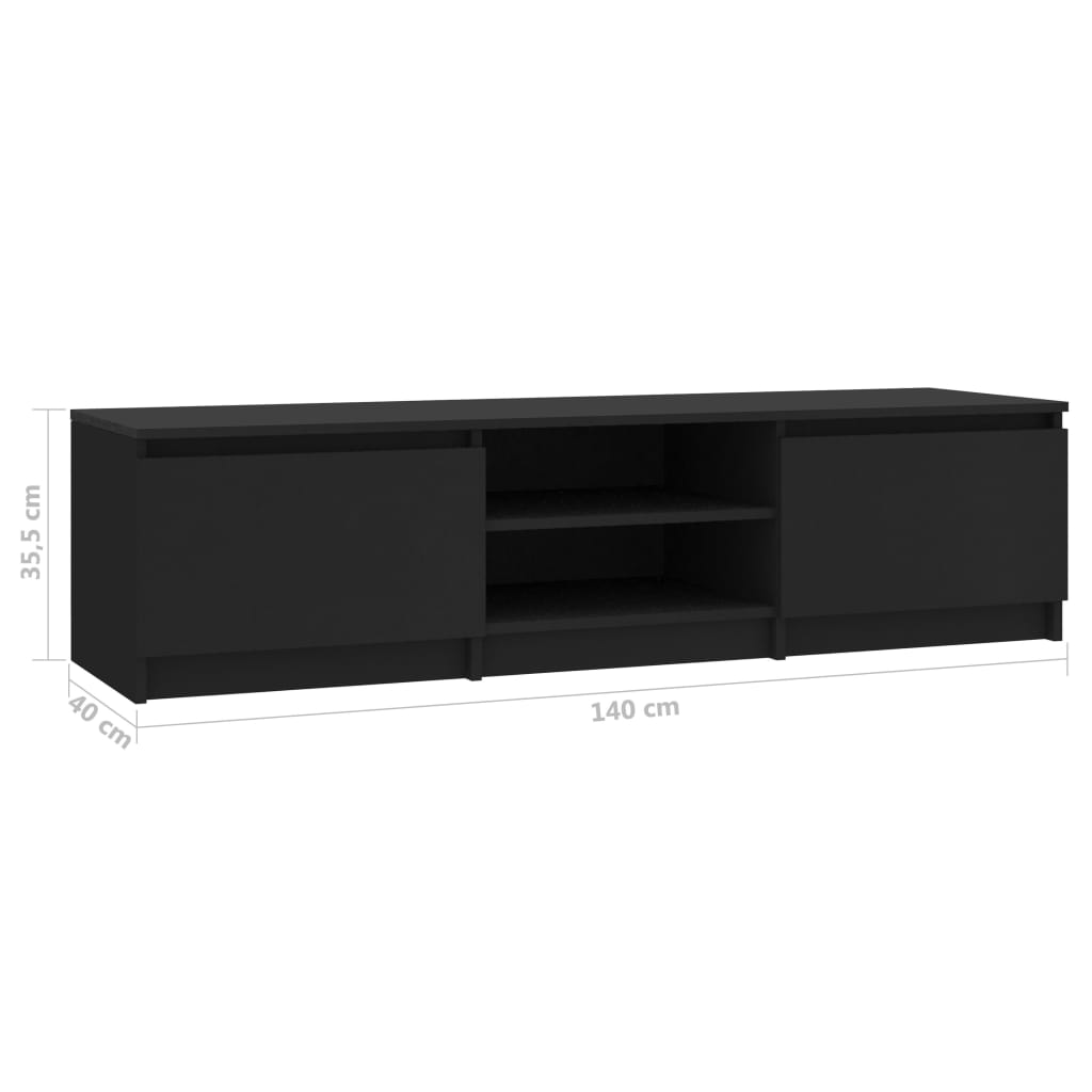 vidaXL TV-Schrank Schwarz 140x40x35,5 cm Holzwerkstoff