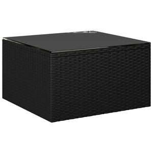 vidaXL 7-tlg. Garten-Lounge-Set mit Auflagen Poly Rattan Schwarz