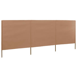 vidaXL 3-teiliges Windschutzgewebe 400 x 80 cm Taupe