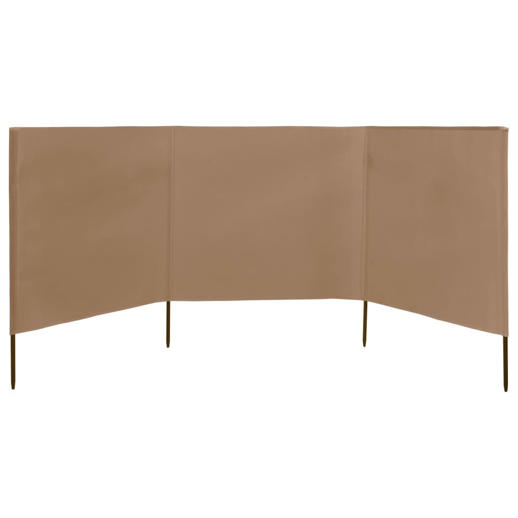 vidaXL 3-teiliges Windschutzgewebe 400 x 80 cm Taupe