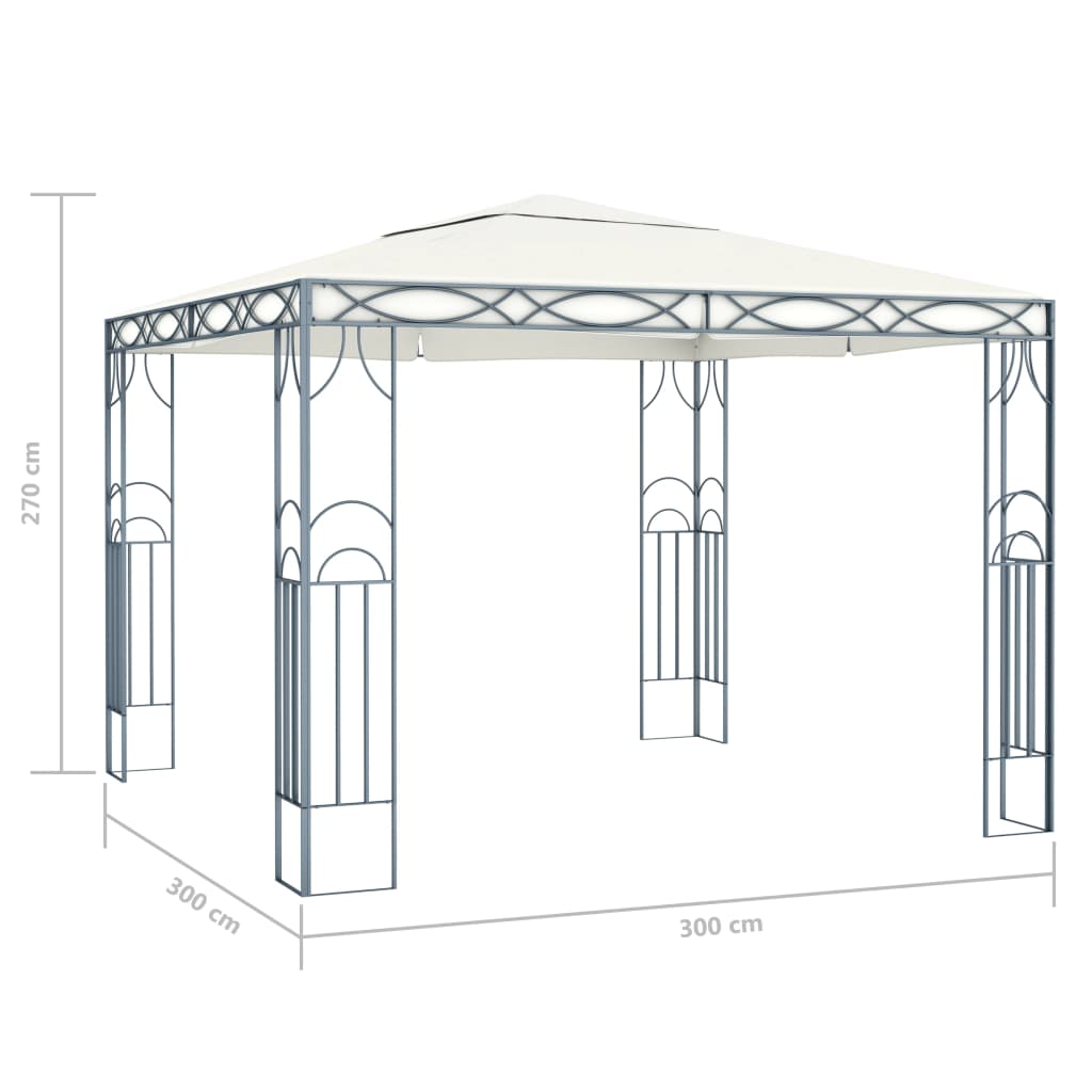 Pavillon 300 x 300 cm Cremeweiß