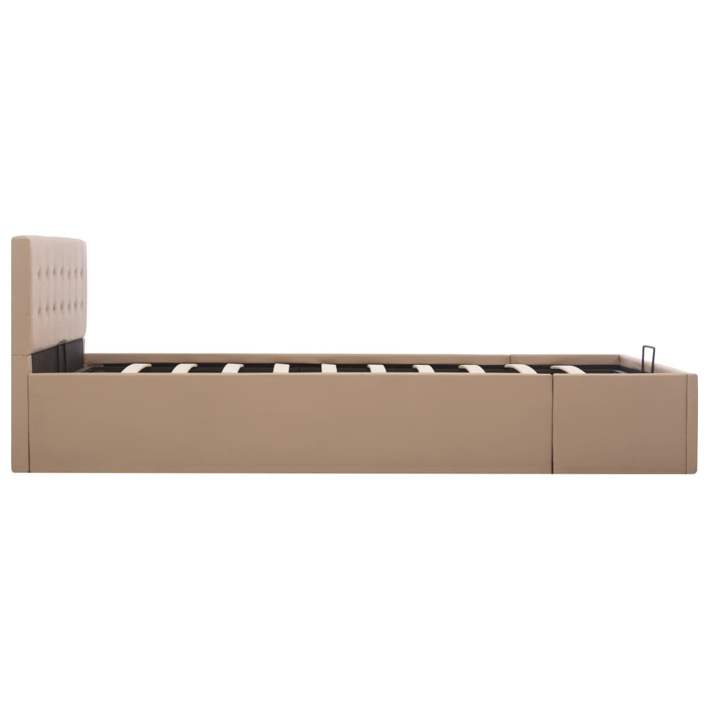 vidaXL Stauraumbett Hydraulisch Cappuccino-Braun Kunstleder 140×200 cm