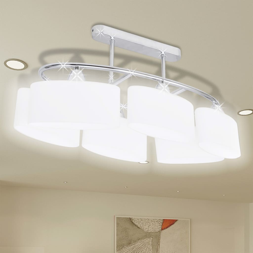 Deckenlampe Mit Ellipsenförmigen Glasschirmen 2 Stk. E14