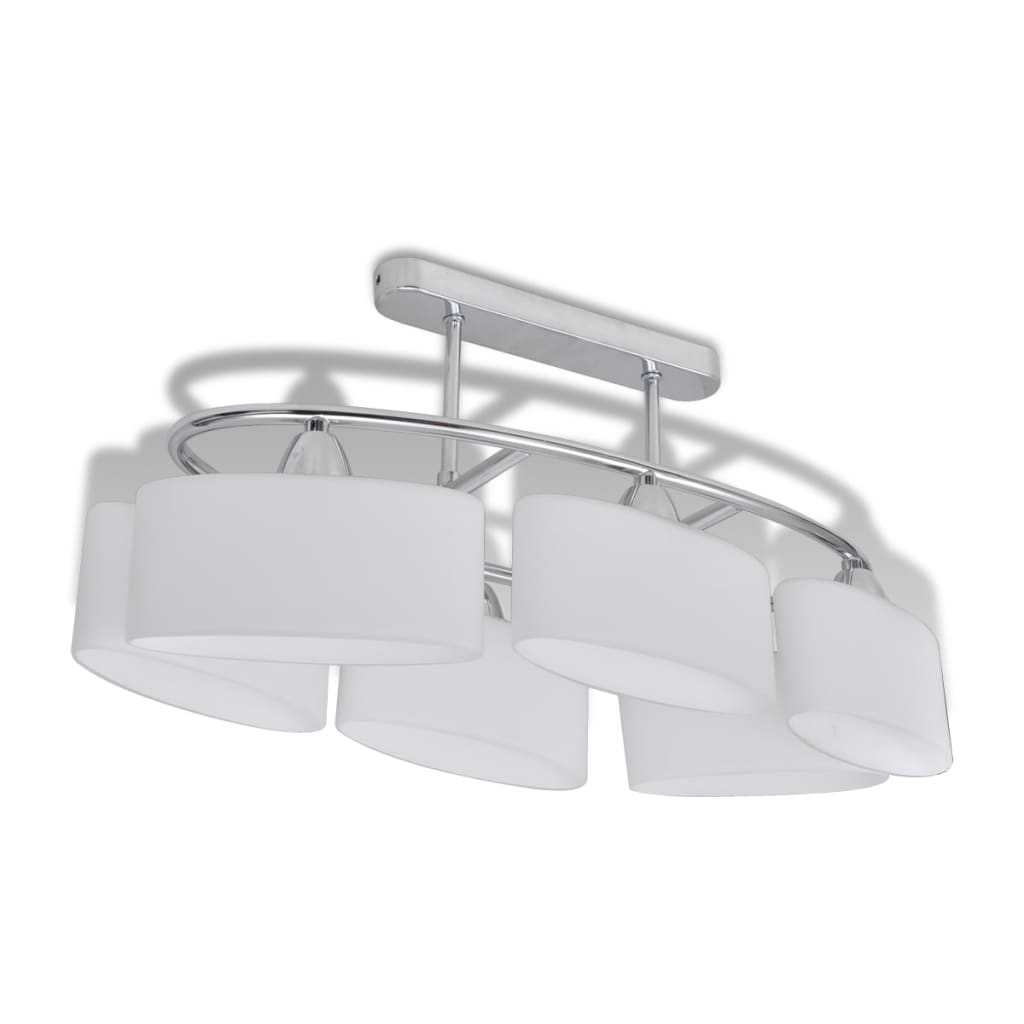 Deckenlampe Mit Ellipsenförmigen Glasschirmen 2 Stk. E14