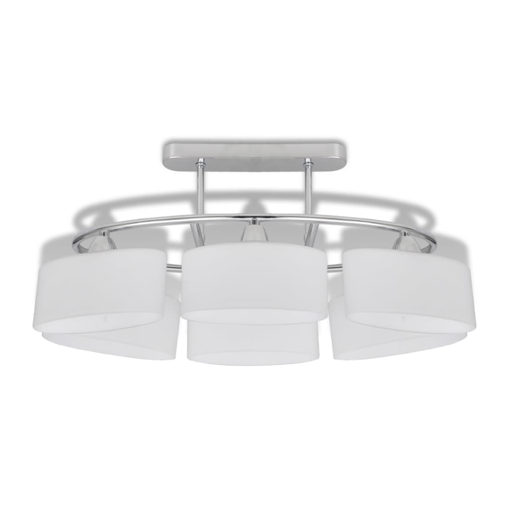 Deckenlampe Mit Ellipsenförmigen Glasschirmen 2 Stk. E14