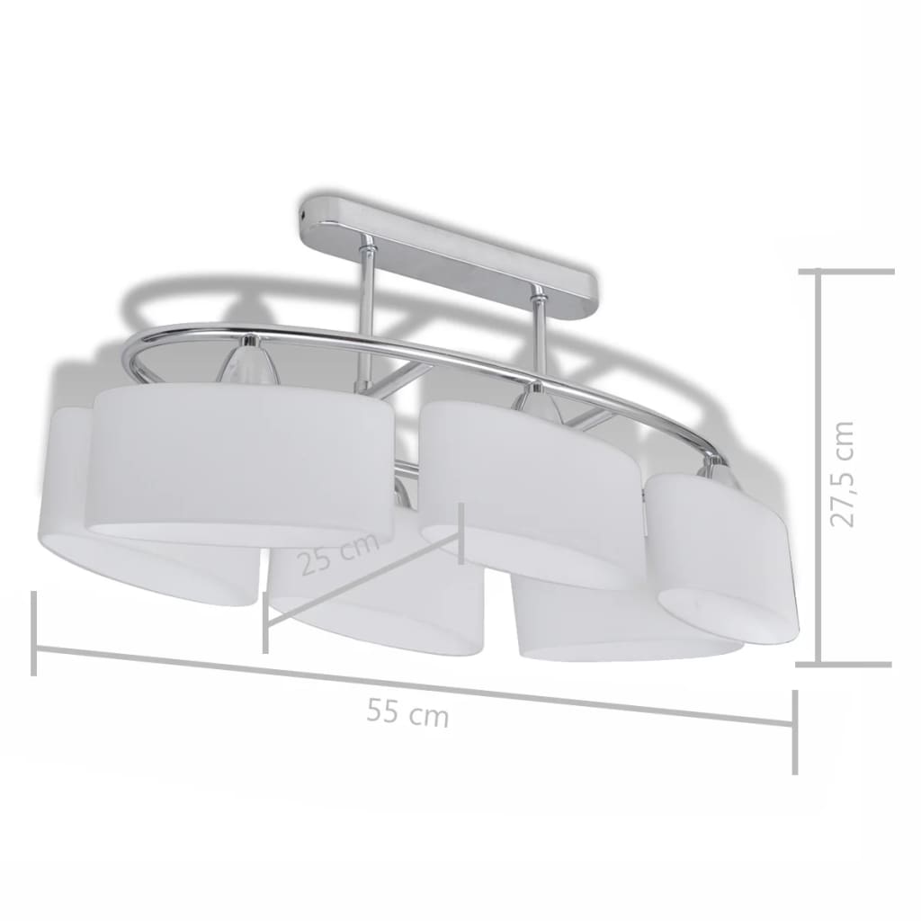 Deckenlampe Mit Ellipsenförmigen Glasschirmen 2 Stk. E14