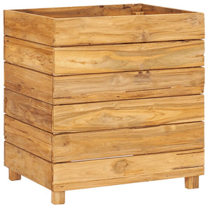 Hochbeet 50x40x55 cm Teak Altholz und Stahl