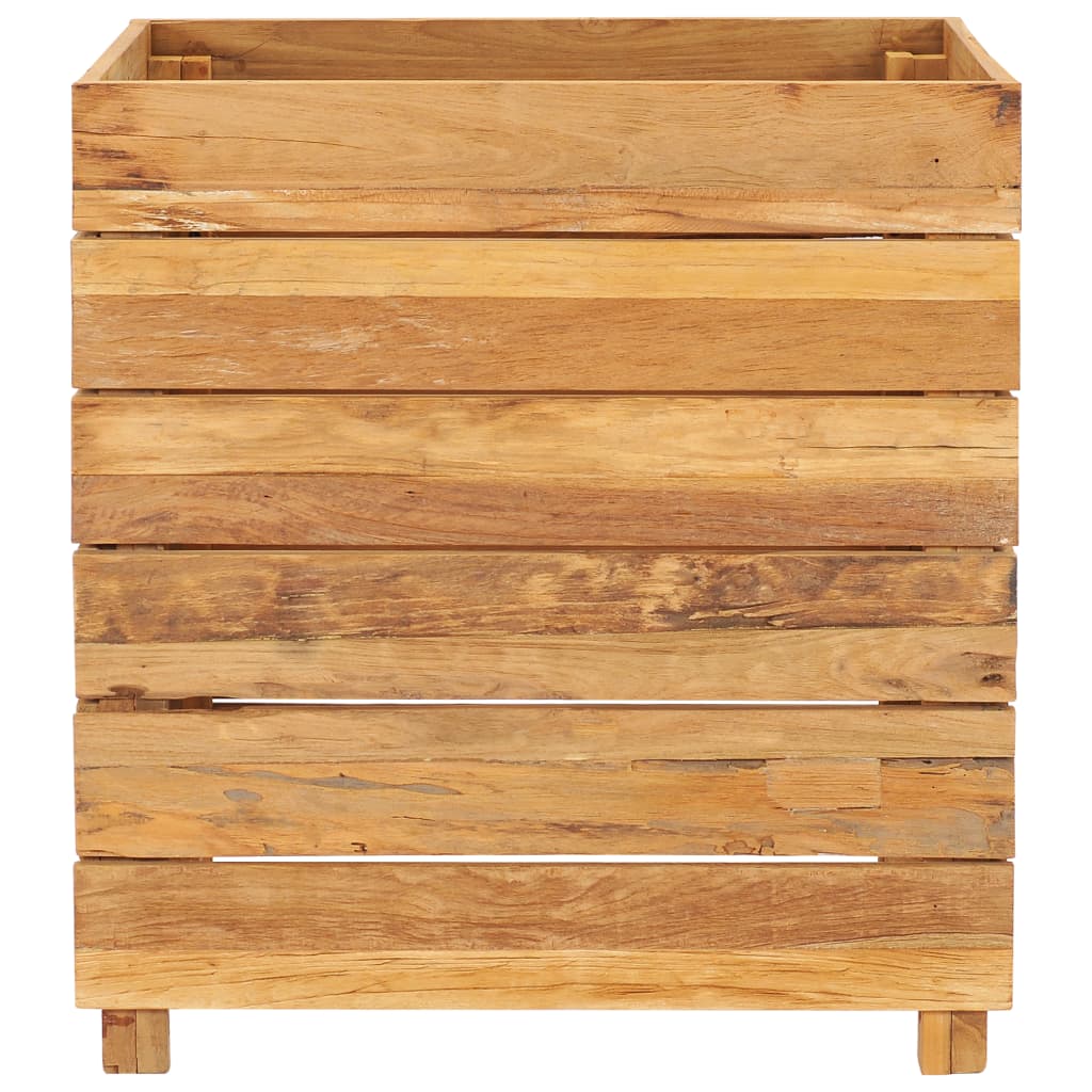 Hochbeet 50x40x55 cm Teak Altholz und Stahl