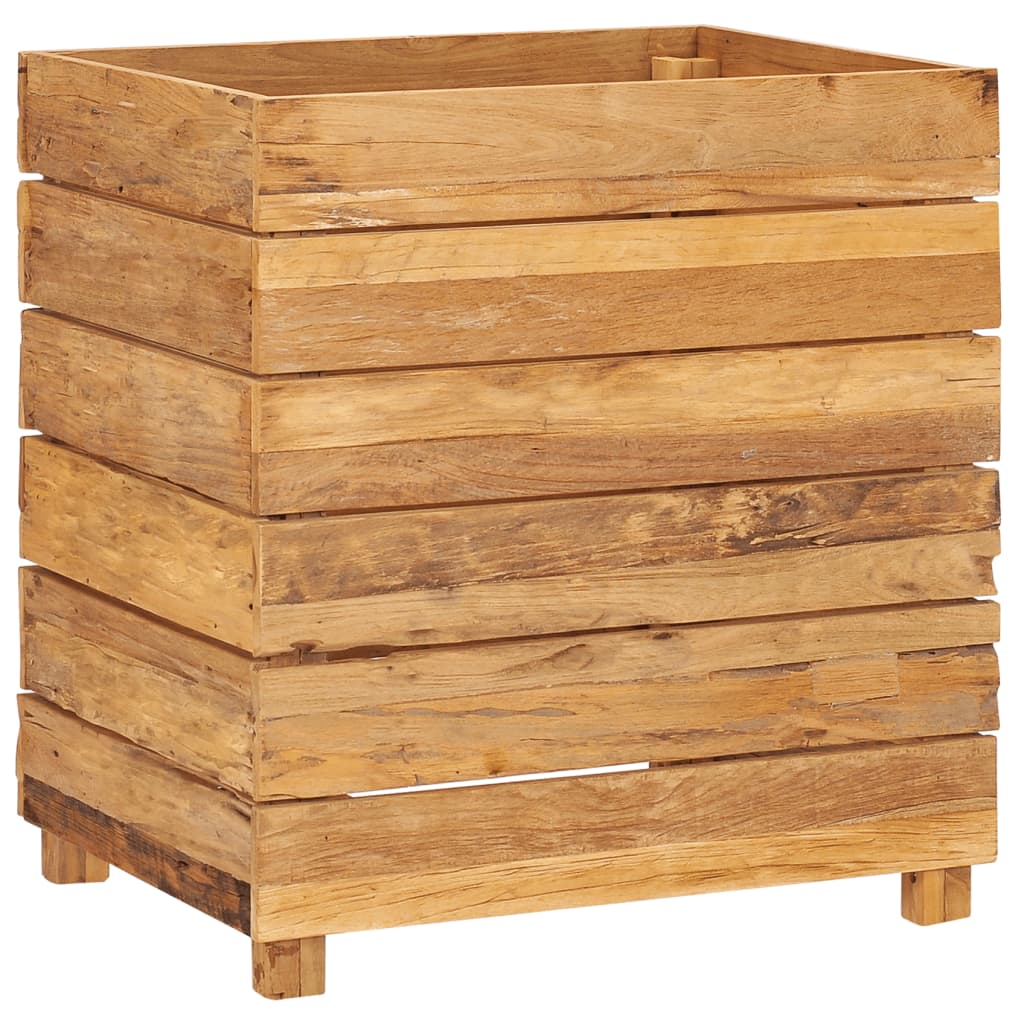 Hochbeet 50x40x55 cm Teak Altholz und Stahl