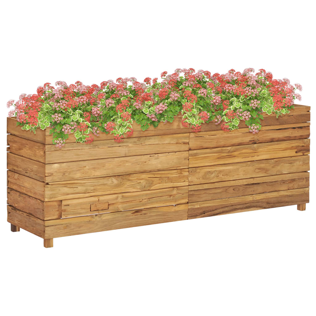 Hochbeet 150x40x55 cm Teak Altholz und Stahl