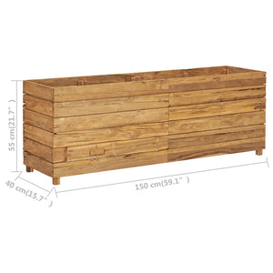 Hochbeet 150x40x55 cm Teak Altholz und Stahl