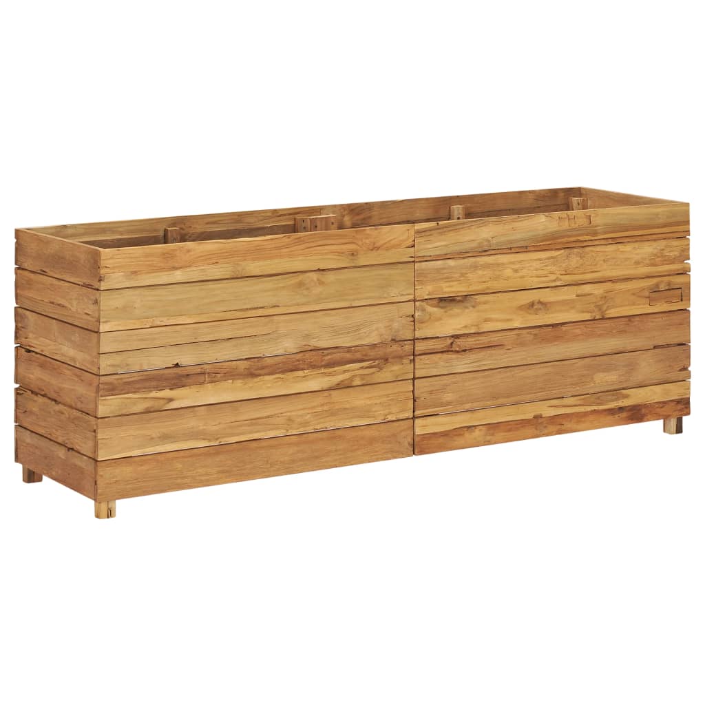 Hochbeet 150x40x55 cm Teak Altholz und Stahl