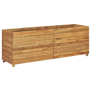 Hochbeet 150x40x55 cm Teak Altholz und Stahl