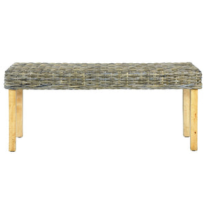 vidaXL Sitzbank 110 cm Natur Kubu-Rattan und Massivholz Mango