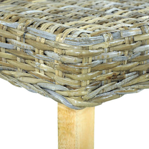 vidaXL Sitzbank 110 cm Natur Kubu-Rattan und Massivholz Mango