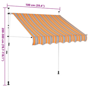 vidaXL Einziehbare Markise Handbetrieben 100 cm Gelb Blau Gestreift