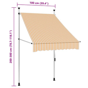 vidaXL Markise Einziehbar Handbetrieben 100 cm Orange/Weiß Gestreift