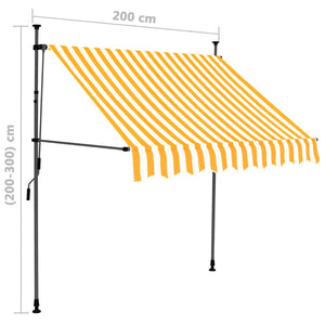 vidaXL Einziehbare Markise Handbetrieben mit LED 200 cm Weiß Orange