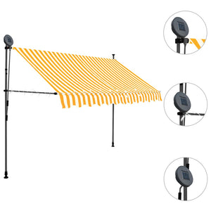 vidaXL Einziehbare Markise Handbetrieben mit LED 250 cm Weiß Orange