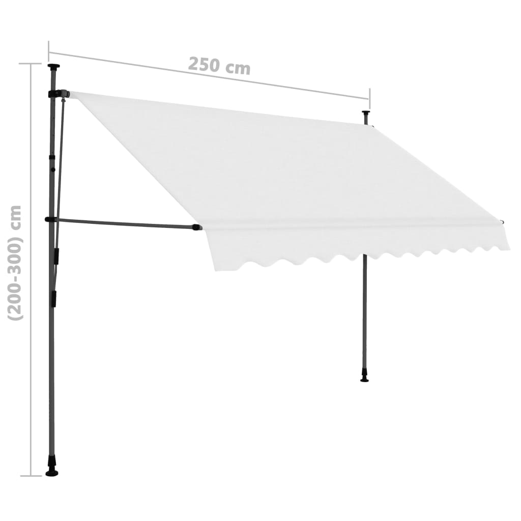 vidaXL Einziehbare Markise Handbetrieben mit LED 250 cm Creme