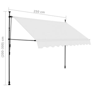 vidaXL Einziehbare Markise Handbetrieben mit LED 250 cm Creme