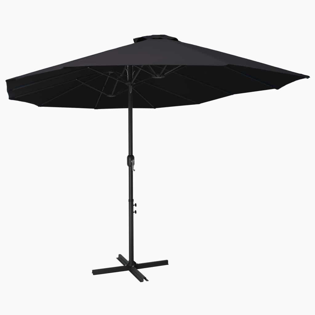 vidaXL Sonnenschirm mit Aluminium-Mast 460x270 cm Schwarz