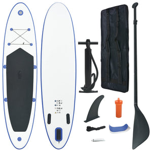 vidaXL Stand Up Paddle Surfboard SUP Aufblasbar Blau und Weiß