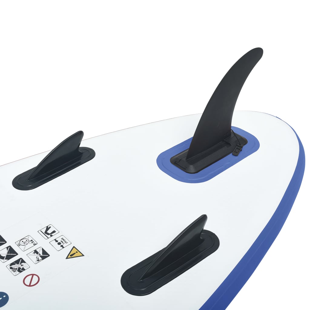 vidaXL Stand Up Paddle Surfboard SUP Aufblasbar Blau und Weiß