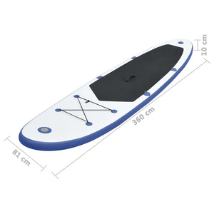 vidaXL Stand Up Paddle Surfboard SUP Aufblasbar Blau und Weiß