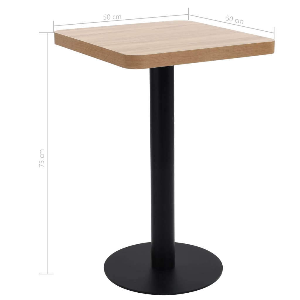 Bistrotisch Hellbraun 50x50 cm MDF