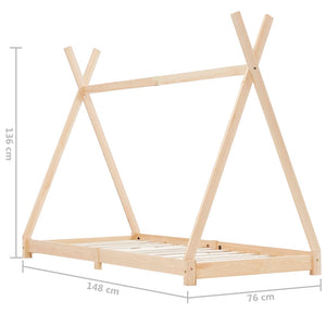 vidaXL Kinder-Bettgestell Massivholz Kiefer 70 x 140 cm