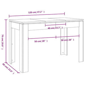 Esstisch Schwarz 120x60x76 cm Holzwerkstoff Stilecasa