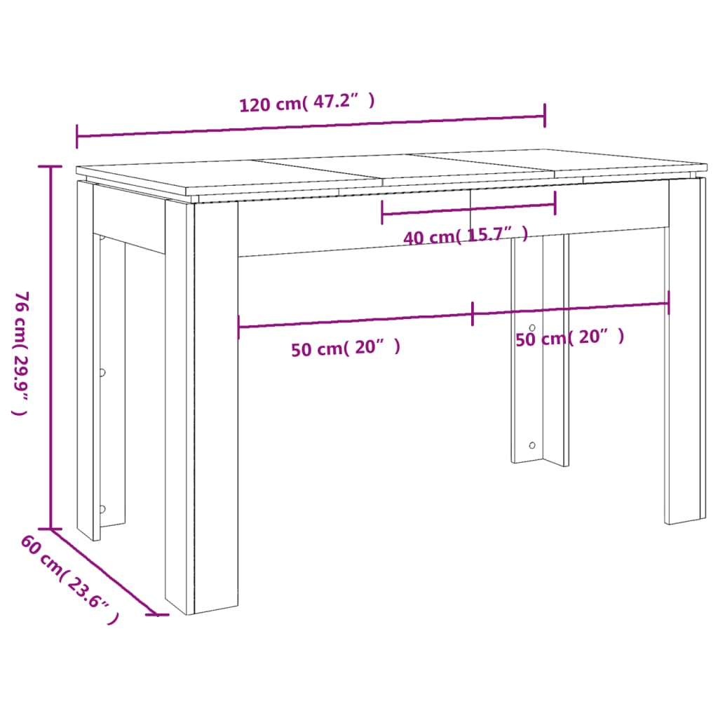 Esstisch Betongrau 120x60x76 cm Holzwerkstoff Stilecasa